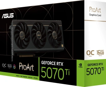 Видеокарта Asus PCI-E 5.0 PROART-RTX5070TI-O16G NVIDIA GeForce RTX 5070TI 16Gb 256bit GDDR7 2588/28000 HDMIx1 DPx3 HDCP Ret - купить недорого с доставкой в интернет-магазине