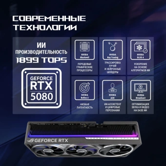 Видеокарта Asus PCI-E 5.0 ROG-ASTRAL-RTX5080-O16G-GAMING NVIDIA GeForce RTX 5080 16Gb 256bit GDDR7 2760/30000 HDMIx2 DPx3 HDCP Ret - купить недорого с доставкой в интернет-магазине