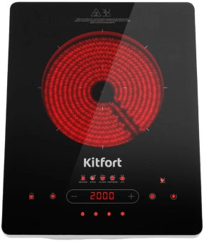 Плита Инфракрасная Kitfort КТ-153 черный/серебристый стеклокерамика (настольная) - купить недорого с доставкой в интернет-магазине