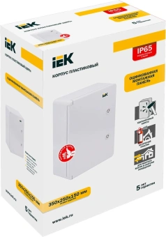 Щит распределительный IEK MKP93-N-352515-65 ЩМПп навесной 250мм 150мм 350мм 230B пластик серый (упак.:1шт) - купить недорого с доставкой в интернет-магазине
