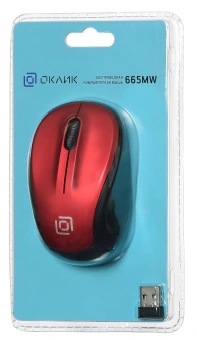Мышь Оклик 665MW черный/красный оптическая 1600dpi беспров. USB для ноутбука 3but (1025135) - купить недорого с доставкой в интернет-магазине