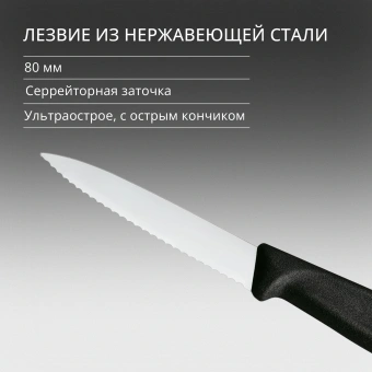 Нож кухонный Victorinox Swiss Classic (6.7633) стальной разделочный для овощей лезв.80мм серрейт. заточка черный - купить недорого с доставкой в интернет-магазине