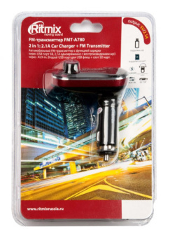 Автомобильный FM-модулятор Ritmix FMT-A780 черный SD USB (15118201) - купить недорого с доставкой в интернет-магазине