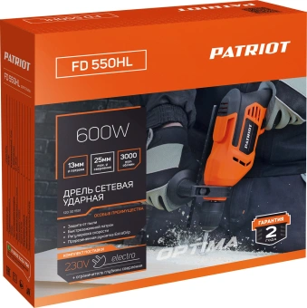 Дрель ударная Patriot FD 550HL 600Вт патрон:быстрозажимной реверс (120301551) - купить недорого с доставкой в интернет-магазине