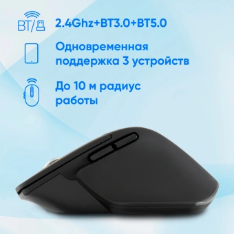 Мышь Оклик 503MW черный оптическая 2400dpi silent беспров. BT/Radio USB для ноутбука 6but (1885274) - купить недорого с доставкой в интернет-магазине