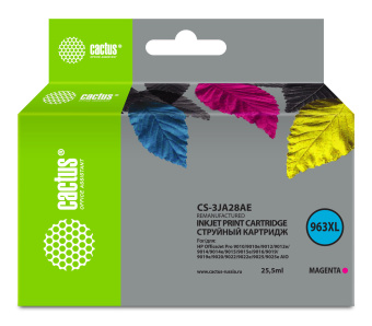 Картридж струйный Cactus CS-3JA28AE 963XL пурп.пигм. (25.5мл) для HP OfficeJet Pro 9010/9010e/9012/9014/9015/9016/9019 - купить недорого с доставкой в интернет-магазине