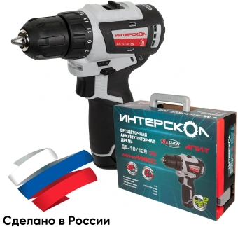 Дрель-шуруповерт Интерскол ДА-10/12В 38 аккум. патрон:быстрозажимной (кейс в комплекте) (757.3.2.46) - купить недорого с доставкой в интернет-магазине