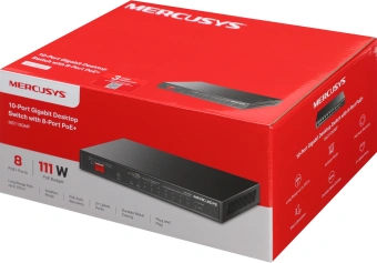 Коммутатор Mercusys MS110GMP (L2) 10x1Гбит/с 8PoE+ 111W неуправляемый - купить недорого с доставкой в интернет-магазине