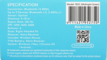 Мышь A4Tech Fstyler FB35 зеленый/черный оптическая 2000dpi беспров. BT/Radio USB для ноутбука 6but (FB35 MIDLIGHT GREEN) - купить недорого с доставкой в интернет-магазине