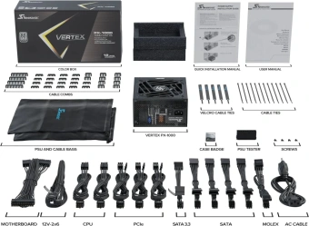 Блок питания Seasonic ATX 1000W Vertex PX-1000 80+ platinum (20+4pin) APFC 135mm fan 18xSATA Cab Manag RTL - купить недорого с доставкой в интернет-магазине