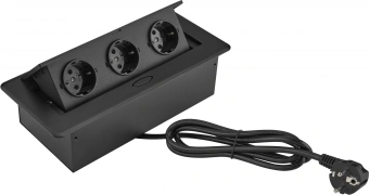 Розетка Cactus CS-SOCKET-EU3-BK для столешницы 26.5x11.8x6.5см черный - купить недорого с доставкой в интернет-магазине