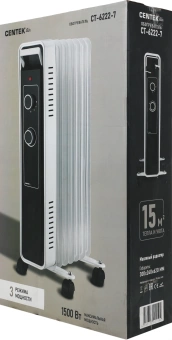 Радиатор масляный Centek CT-6222-7 1500Вт белый - купить недорого с доставкой в интернет-магазине