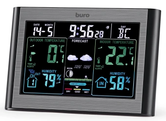 Погодная станция Buro BU-WSH114-COLOR черный - купить недорого с доставкой в интернет-магазине