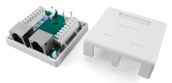 Розетка Hyperline SB1-2-8P8C-C5E-SH-WHRJ45 2 кат.5E FTP бел. (упак.:1шт) - купить недорого с доставкой в интернет-магазине
