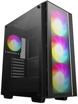 Корпус Deepcool Matrexx 55 V4 черный без БП E-ATX 2xUSB2.0 1xUSB3.0 audio bott PSU - купить недорого с доставкой в интернет-магазине
