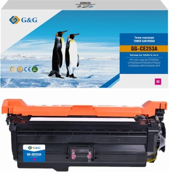 Картридж лазерный G&G GG-CE253A CE253A пурпурный (7000стр.) для HP CLJ CP3525n/CP3525dn/CP3525X/CP3520/CM3530fs MFP/CM3530 MFP - купить недорого с доставкой в интернет-магазине