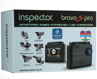Видеорегистратор с радар-детектором Inspector BRAVO S PRO черный 2Mpix 1080x1920 1080p 140гр. GPS iCatch SPCA6350M - купить недорого с доставкой в интернет-магазине