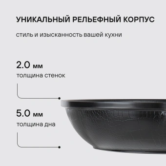 Сковорода Rondell Escurion RDA-867 круглая 24см покрытие: Xylan Plus ручка съемная (без крышки) черный - купить недорого с доставкой в интернет-магазине