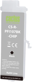 Картридж перезаправляемый струйный Cactus CS-R-PFI107BK-CHIP черный (260мл) для Canon imageProGRAF iPF670/680/685/770/780/785 с чипом - купить недорого с доставкой в интернет-магазине