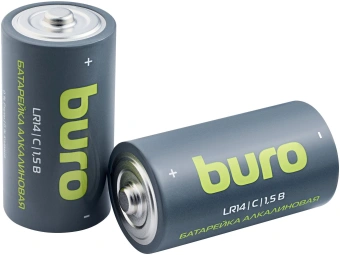 Батарея Buro Alkaline LR14 C 7500mAh (2шт) блистер - купить недорого с доставкой в интернет-магазине
