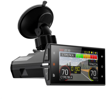 Видеорегистратор с радар-детектором Silverstone F1 Hybrid S-Bot Pro Wi-Fi GPS ГЛОНАСС черный - купить недорого с доставкой в интернет-магазине