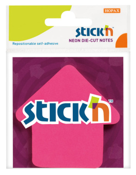 Блок самоклеящийся бумажный Stick`n 21181 70x70мм 50лист. 70г/м2 неон малиновый вырубной "стрелка" европодвес - купить недорого с доставкой в интернет-магазине