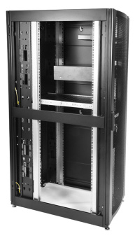 Шкаф серверный ЦМО (ШТК-СП-42.6.10-48АА-9005) напольный 42U 600x990мм пер.дв.перфор. 2 бок.пан. задн.дв.перфор.2-хст. направл.под закл.гайки 1350кг черный 683мм 141кг 120град. 1950мм IP20 сталь - купить недорого с доставкой в интернет-магазине