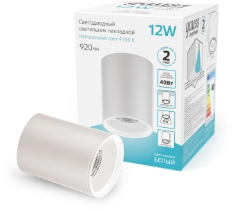 Светильник Gauss Overhead потолоч. 12Вт 4100K цв.св.:белый нейтральный белый (HD011) - купить недорого с доставкой в интернет-магазине