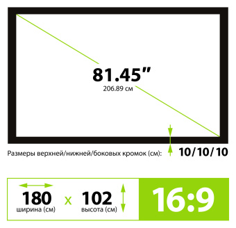 Экран на раме Cactus 81" 102x180см FrameExpert CS-PSFRE-180X102 16:9 настенный натяжной - купить недорого с доставкой в интернет-магазине