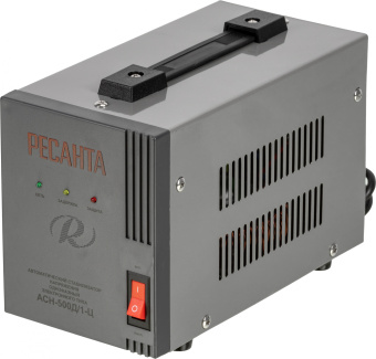 Стабилизатор напряжения Ресанта АСН-500Д/1-Ц 0.5кВА однофазный серый (63/6/37) - купить недорого с доставкой в интернет-магазине