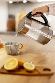 Чайник электрический Gorenje K17GDWII 1.7л. 2200Вт черный корпус: стекло/металл/пластик - купить недорого с доставкой в интернет-магазине