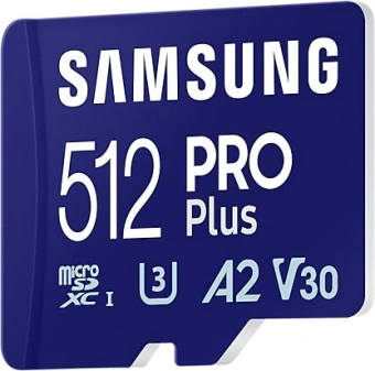 Флеш карта microSDXC 512GB Samsung MB-MD512SA Pro PLUS V30 + adapter - купить недорого с доставкой в интернет-магазине
