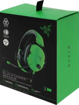 Наушники с микрофоном Razer Blackshark V2 X зеленый 1.3м мониторные оголовье (RZ04-03240600-R3M1) - купить недорого с доставкой в интернет-магазине