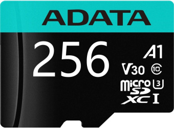 Флеш карта microSDHC 256Gb Class10 A-Data AUSDX256GUI3V30SA2-RA1 Premier Pro + adapter - купить недорого с доставкой в интернет-магазине