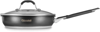 Сковорода Rondell Stern RDS-092 круглая 24см покрытие: Excalibur ручка несъемная (с крышкой) серый - купить недорого с доставкой в интернет-магазине
