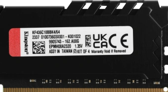 Память DDR4 4x16GB 3600MHz Kingston KF436C18BBK4/64 Fury Beast Black RTL Gaming PC4-28800 CL18 DIMM 288-pin 1.35В single rank с радиатором Ret - купить недорого с доставкой в интернет-магазине