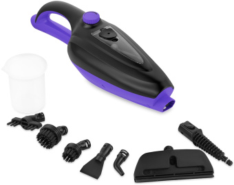 Швабра паровая Kitfort КТ-1051 1500Вт черный/фиолетовый - купить недорого с доставкой в интернет-магазине