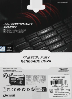 Память DDR4 4x32GB 3600MHz Kingston KF436C18RB2K4/128 Fury Renegade Black RTL Gaming PC4-28800 CL18 DIMM 288-pin 1.35В dual rank с радиатором Ret - цена, купить или заказать с доставкой в интернет-магазине Память DDR4 4x32GB 3600MHz Kingston KF436C18RB2K4/128 Fury Renegade Black RTL Gaming PC4-28800 CL18 DIMM 288-pin 1.35В dual rank с радиатором Ret - купить недорого с доставкой в интернет-магазине