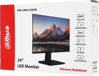 Монитор Dahua 23.8" DHI-LM24-C301B черный IPS LED 5ms 16:9 HDMI матовая 1200:1 300cd 178гр/178гр 2560x1440 100Hz DP 2K 3.1кг - купить недорого с доставкой в интернет-магазине