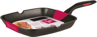 Сковорода-гриль Rondell Perfect RDA-1562 квадратная 28см покрытие: Xylan Plus ручка несъемная (без крышки) черный - купить недорого с доставкой в интернет-магазине