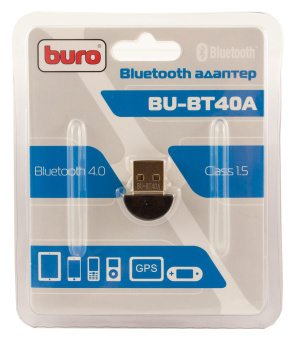 Адаптер USB Buro BU-BT40A BT4.0+EDR class 1.5 20м черный - купить недорого с доставкой в интернет-магазине