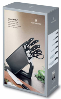 Набор ножей кухон. Victorinox Grand Maitre Cutlery Block 7.7243.6 (7.7243.6) компл.:6предм. с подставкой черный подар.коробка - купить недорого с доставкой в интернет-магазине
