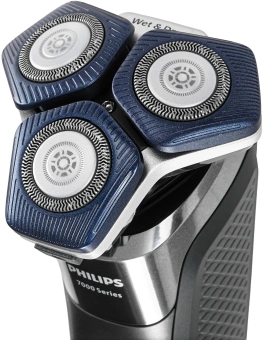 Бритва роторная Philips Series 7000 S7887/55 реж.эл.:3 питан.:аккум. черный/синий - купить недорого с доставкой в интернет-магазине