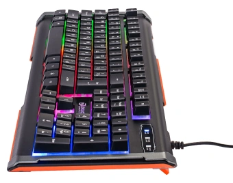 Клавиатура Оклик 710G BLACK DEATH черный/оранжевый USB Multimedia for gamer LED (476393) кабель 1.5м - купить недорого с доставкой в интернет-магазине