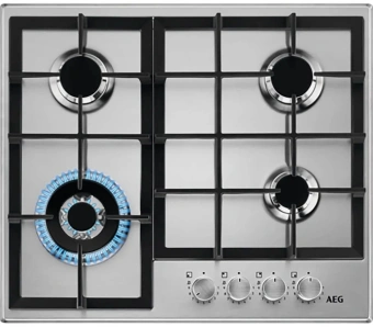 Газовая варочная поверхность AEG HGB64420SM нержавеющая сталь - купить недорого с доставкой в интернет-магазине