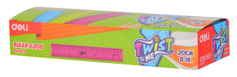 Линейка Deli E6208 пластик дл.20см ассорти гибкая/двухсторонняя шкала - купить недорого с доставкой в интернет-магазине