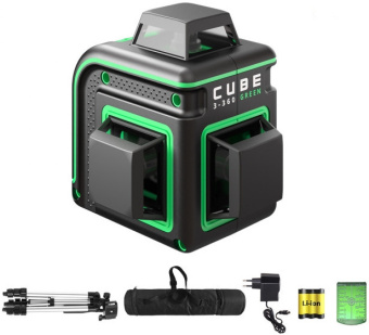 Уровень лазер. Ada Cube 3-360 GREEN Professional Edition 2кл.лаз. 520нм цв.луч. зеленый 3луч. (А00573) - купить недорого с доставкой в интернет-магазине