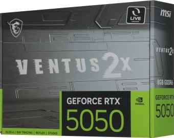 Видеокарта MSI PCI-E 5.0 RTX 5050 8G VENTUS 2X NVIDIA GeForce RTX 5050 8Gb 128bit GDDR6 2572/20000 HDMIx1 DPx3 HDCP Ret - купить недорого с доставкой в интернет-магазине
