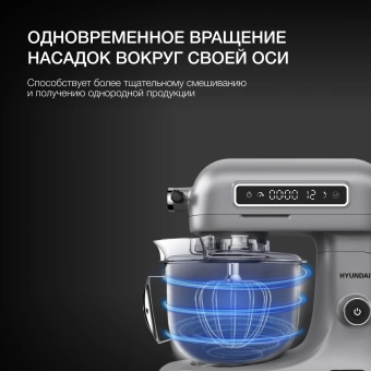 Миксер планетарный Hyundai Select HYM-S8551 1600Вт серебристый - купить недорого с доставкой в интернет-магазине