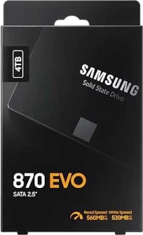 Накопитель SSD Samsung SATA-III 4TB MZ-77E4T0BW 870 EVO 2.5" - купить недорого с доставкой в интернет-магазине